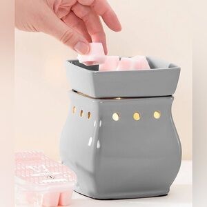 Scentsy 🩶 CLASSIC CURVE Gloss Gray Ceramic Wax Warmer NIB